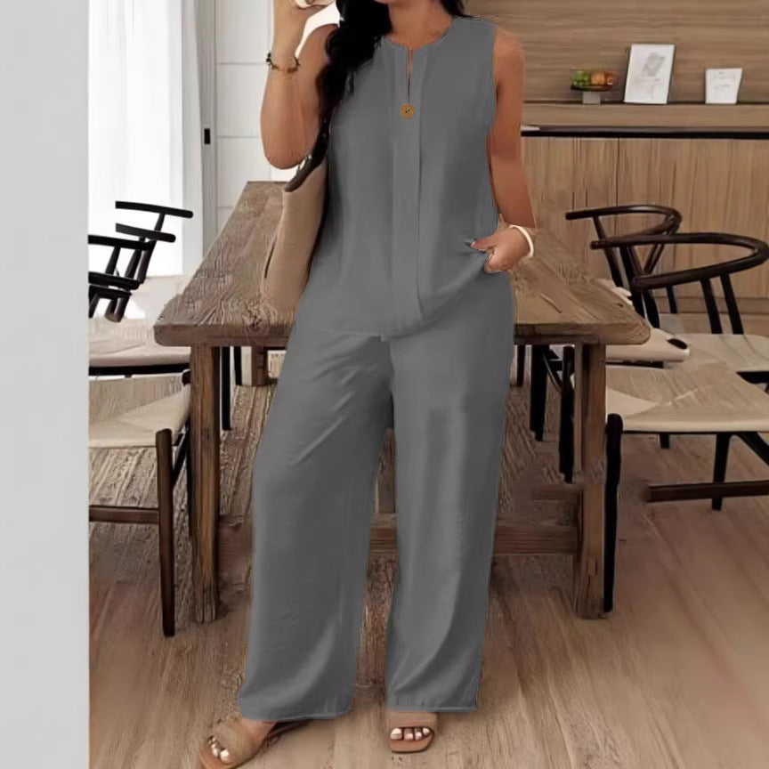 Women's Wear Comfortable Loose Wide Leg Cotton Tops