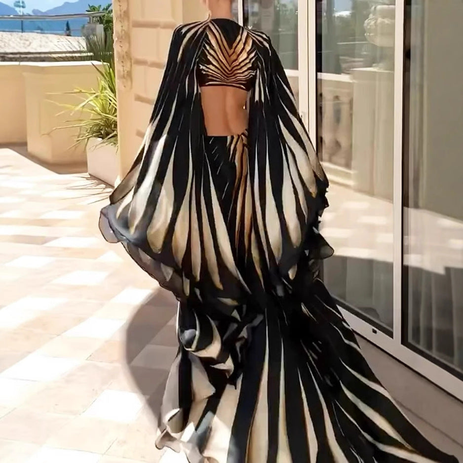 Women's Summer Fashion Casual Printed Slit Dress Dresses