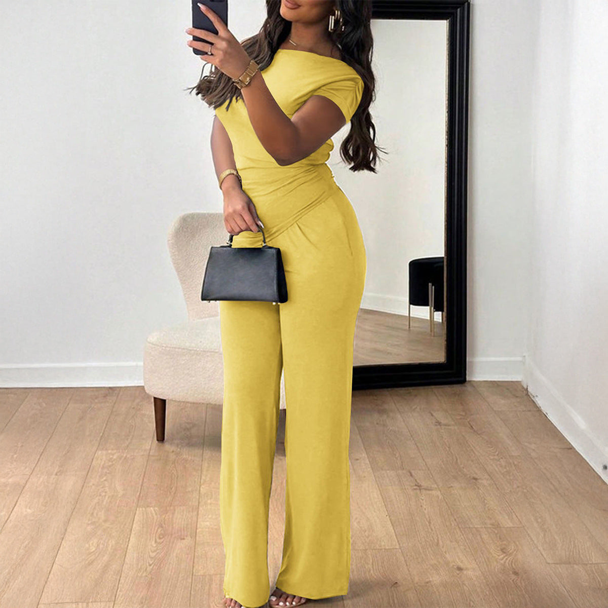 Women's Simple Elegant Summer Wind Sleeve Trousers Suits