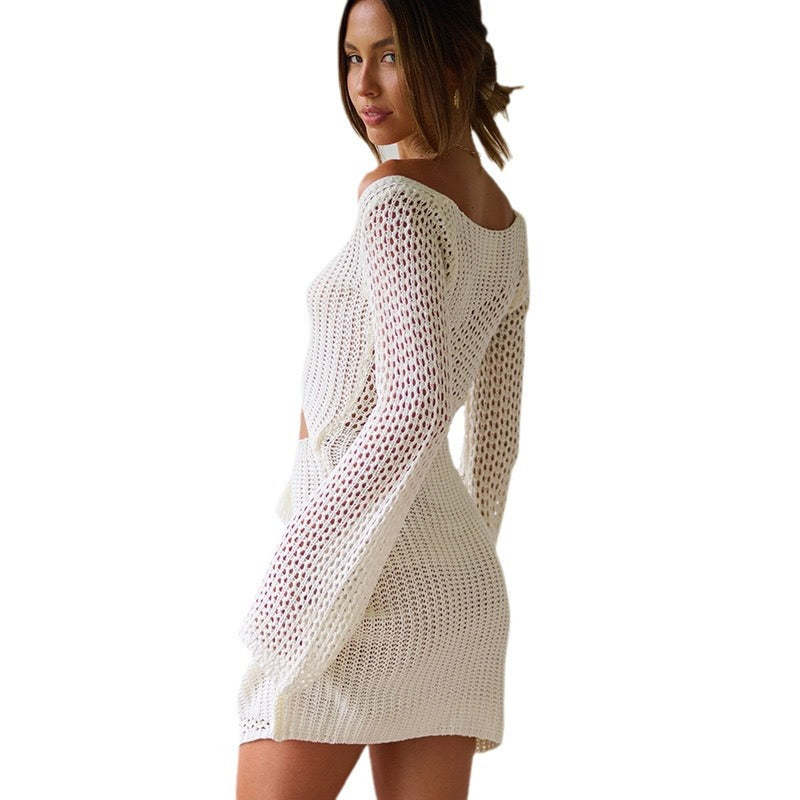 Summer Beach Cover-up Knitted Hollow Bikini Blouses