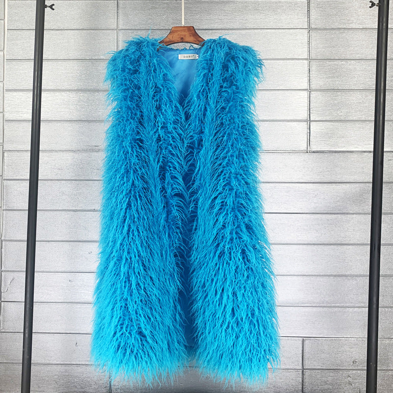 Women's Winter Lengthened Imitated Tibet Sheep Fur Coats