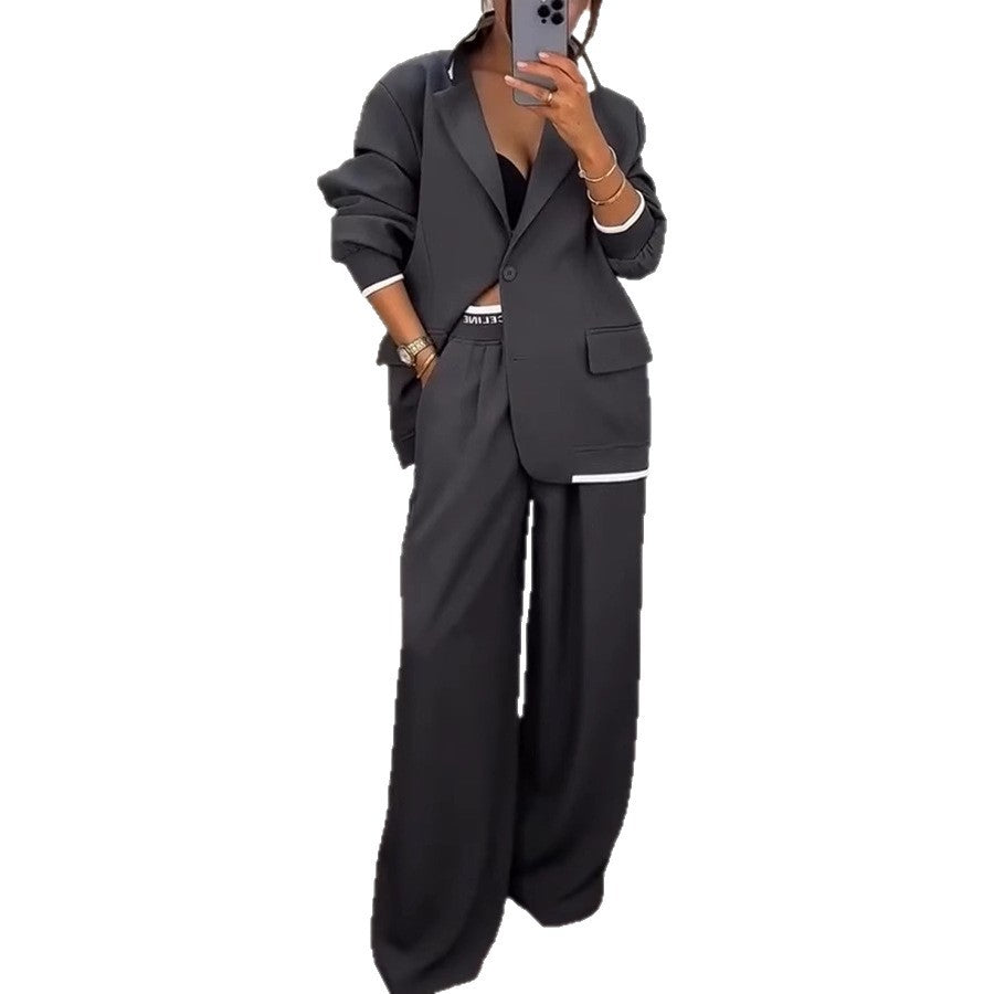Women's Autumn Gray Commuting Fashion Long Sleeve Suits
