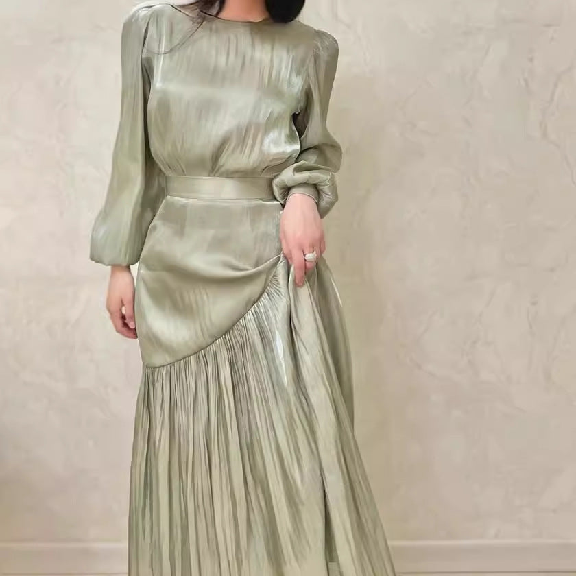 Women's Spring Fashionable Elegant High-grade Pleated A- Dresses