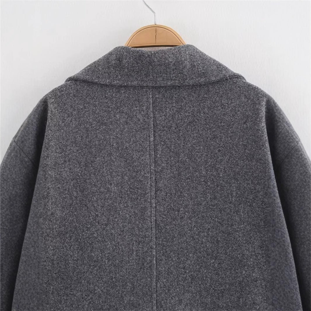 Women's Winter Fashion Lapel Long Sleeve Double-breasted Coats
