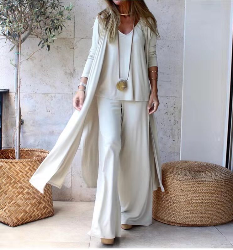 Fashion Loose Three-piece Set Strap Trousers Suits