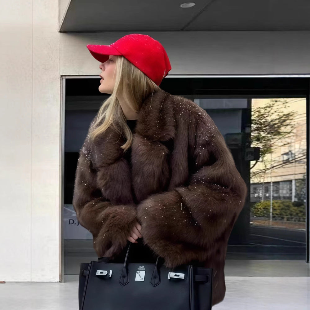 Senior Idle Style Faux Fox Fur Coats