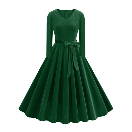 Women's Long-sleeved Autumn Halloween Retro Elegant Large Dresses