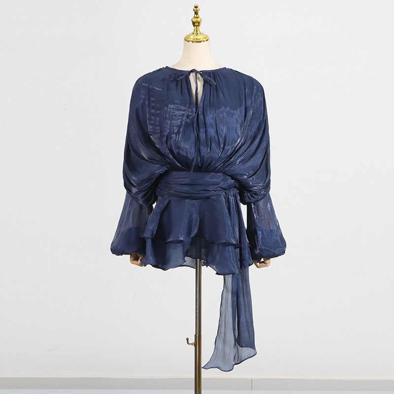 Spring Fashion Small People Pure Want Hollow Pleated Dresses