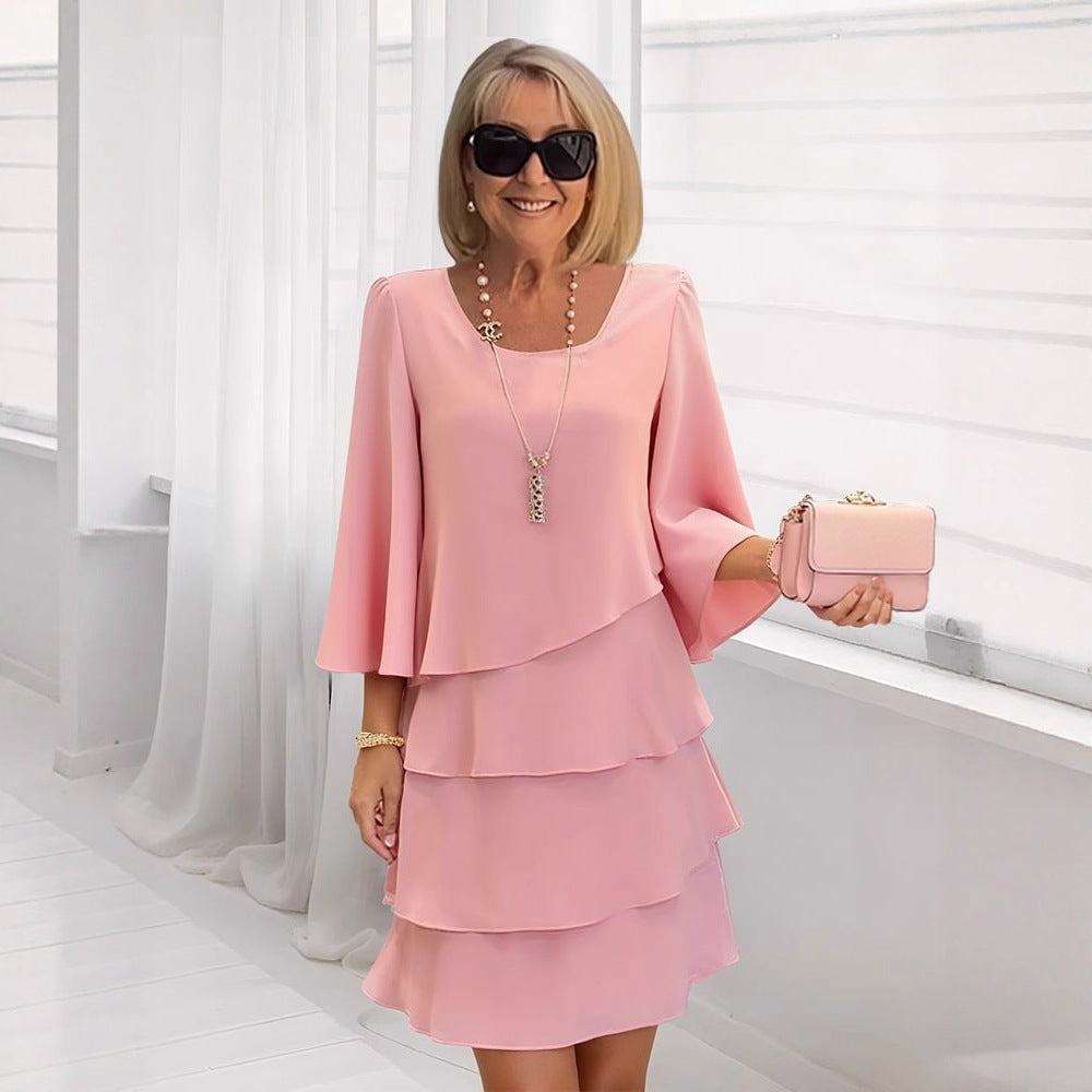 Women's Fashion Cake Loose Temperament Slimming Round Clothing