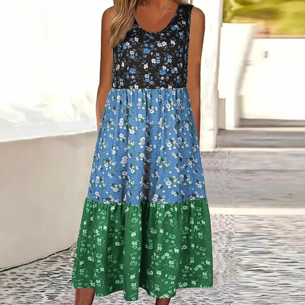 Women's Digital Printed Midi Loose Casual Dress