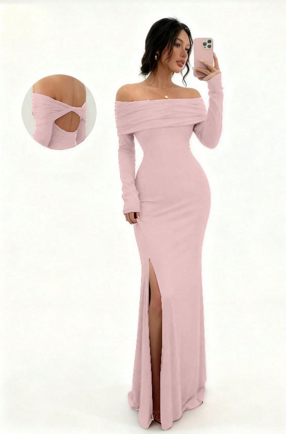 Autumn Long Sleeve Split Fashion Slim Dress