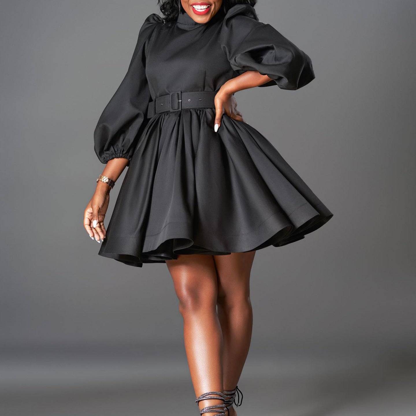 Women's Fashion Graceful Puff Sleeve Temperament Dress