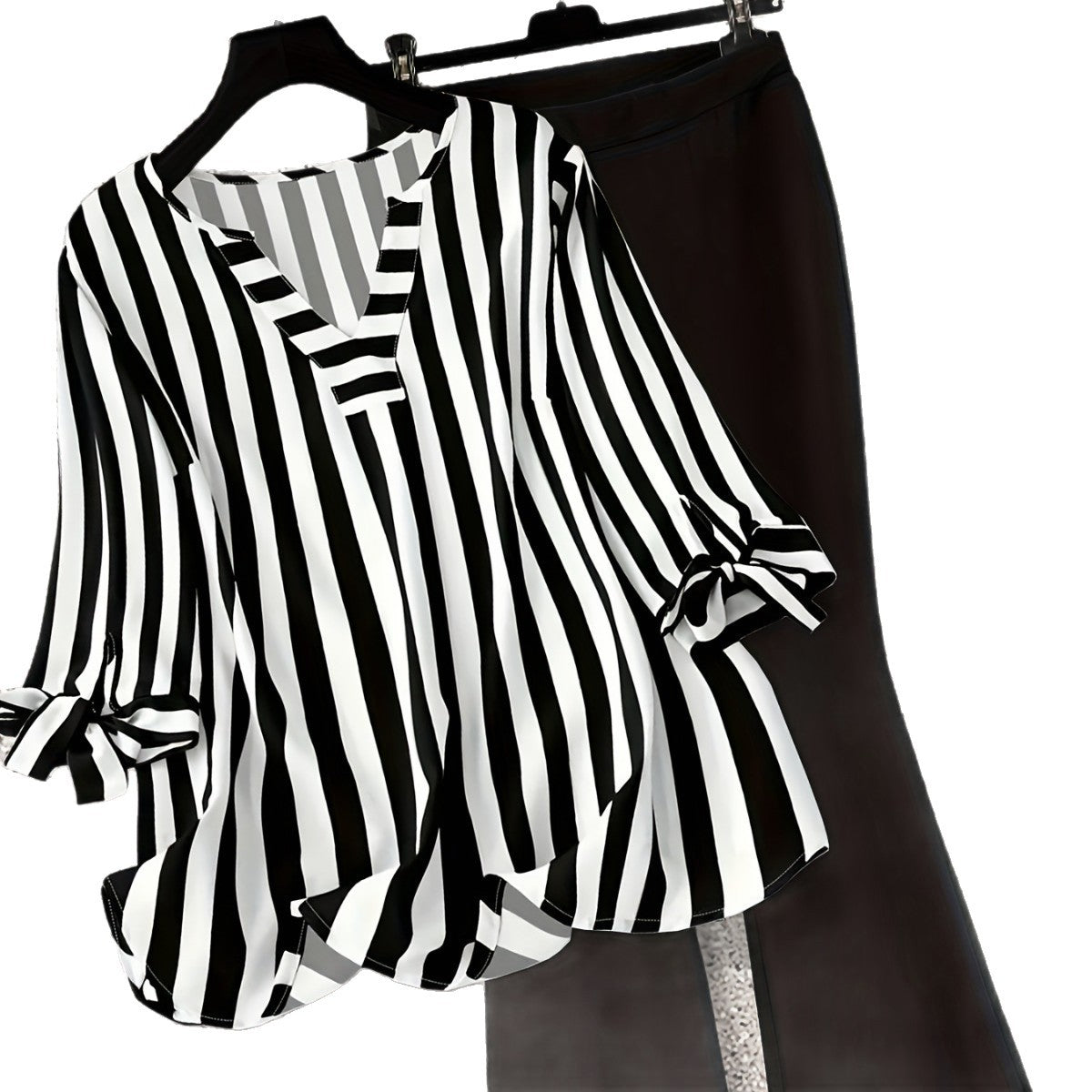 Women's Tied Half Sleeve Skinny Elegant Two-piece Suits