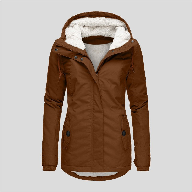 Women's Winter Thickened Cotton Padded Parka Warm Coats