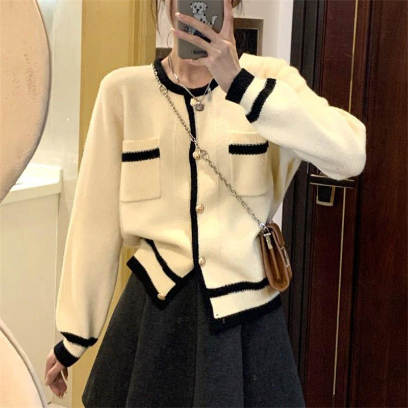 Women's Style Color Matching Korean Idle Loose Outer Match Women's Sweater