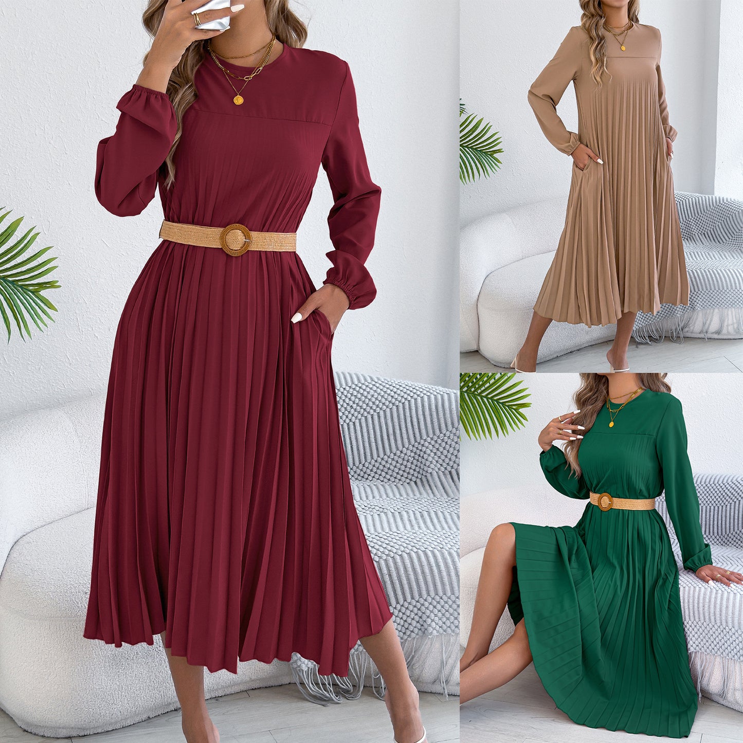 Women's Casual Solid Color Long Sleeve Pocket Clothing