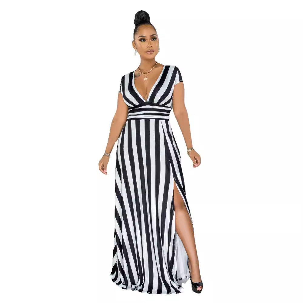 Women's Spring Sexy Fashion Striped Body Shaping Jumpsuits