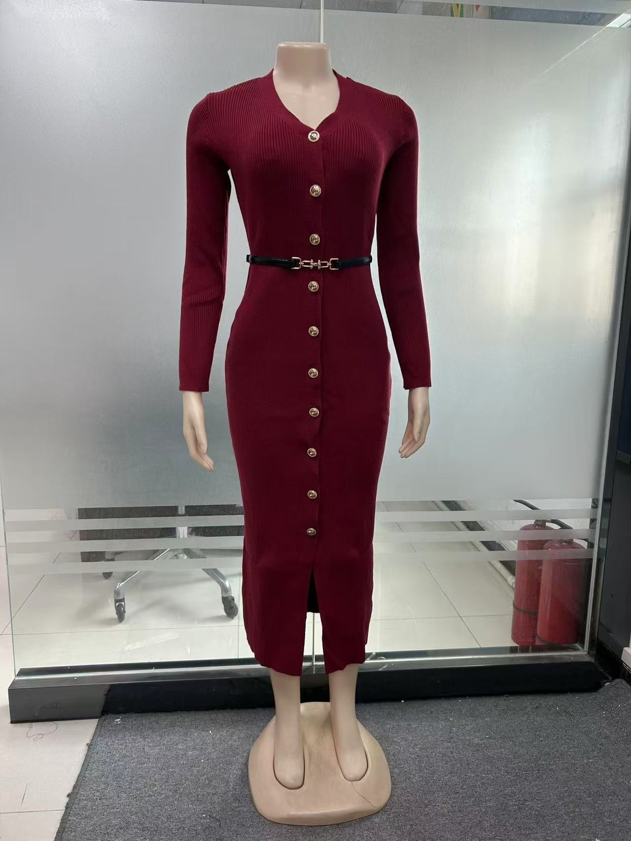 Women's Knitted Dress Russian Early Autumn Single-breasted Sweaters