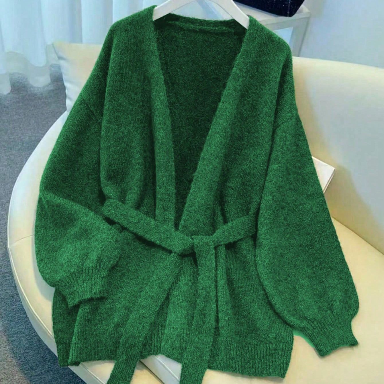 Women's Casual Knitted Loose Lazy Style Waist Trimming Women's Sweater