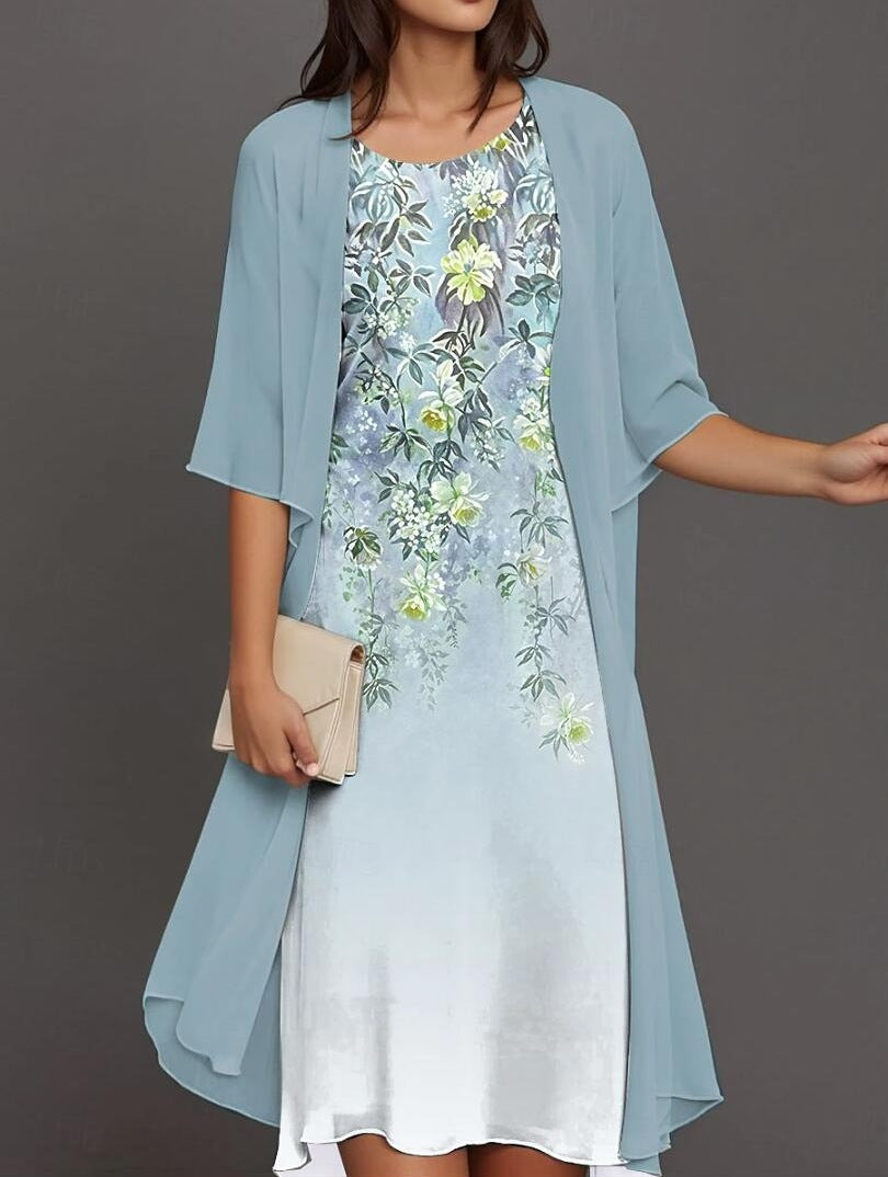 Innovative Fashion Elegant Chiffon Two-piece Set Dress