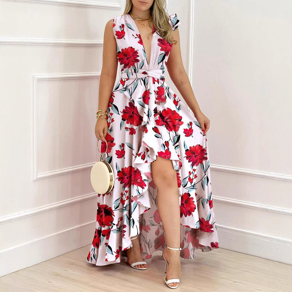 High Waist One Piece In Red Dresses