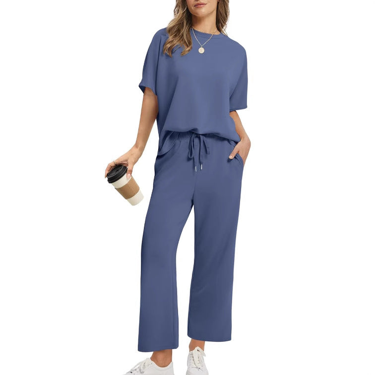 Pretty Popular Women's Short-sleeved Cropped Summer Fashion Casual Suit