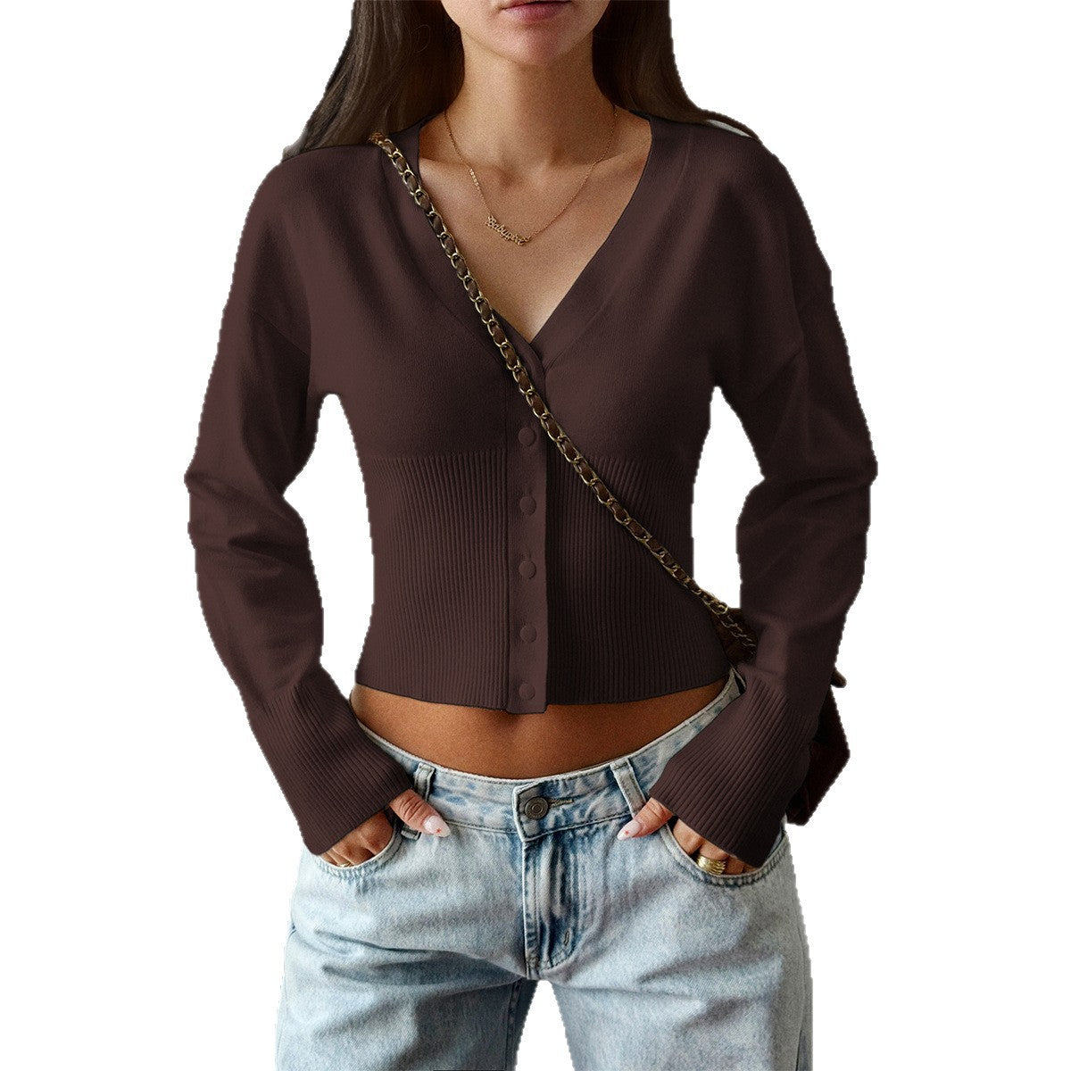 Women's Leisure Commute Button Solid Color Base Clothing