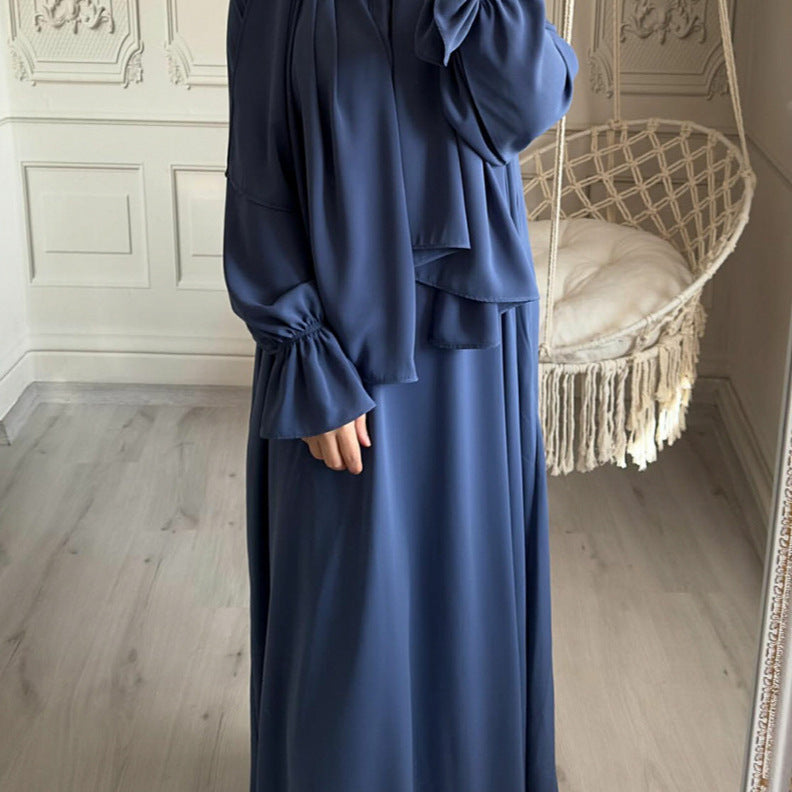 Turkey Solid Color Small Horn Sleeve Dresses