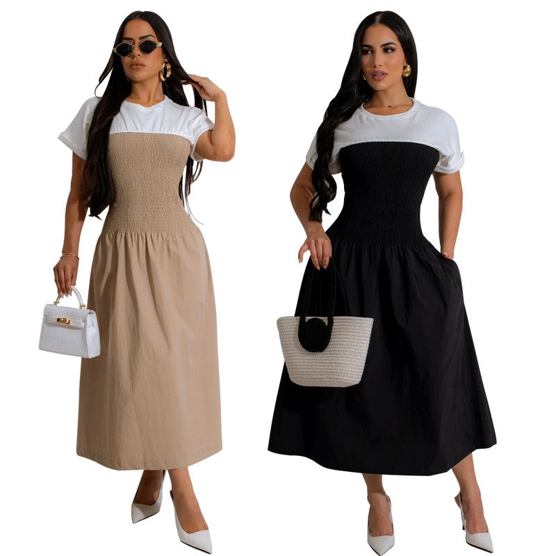 Women's Sleeve Casual Summer Fashion Design Tight Waist Tea Shorts