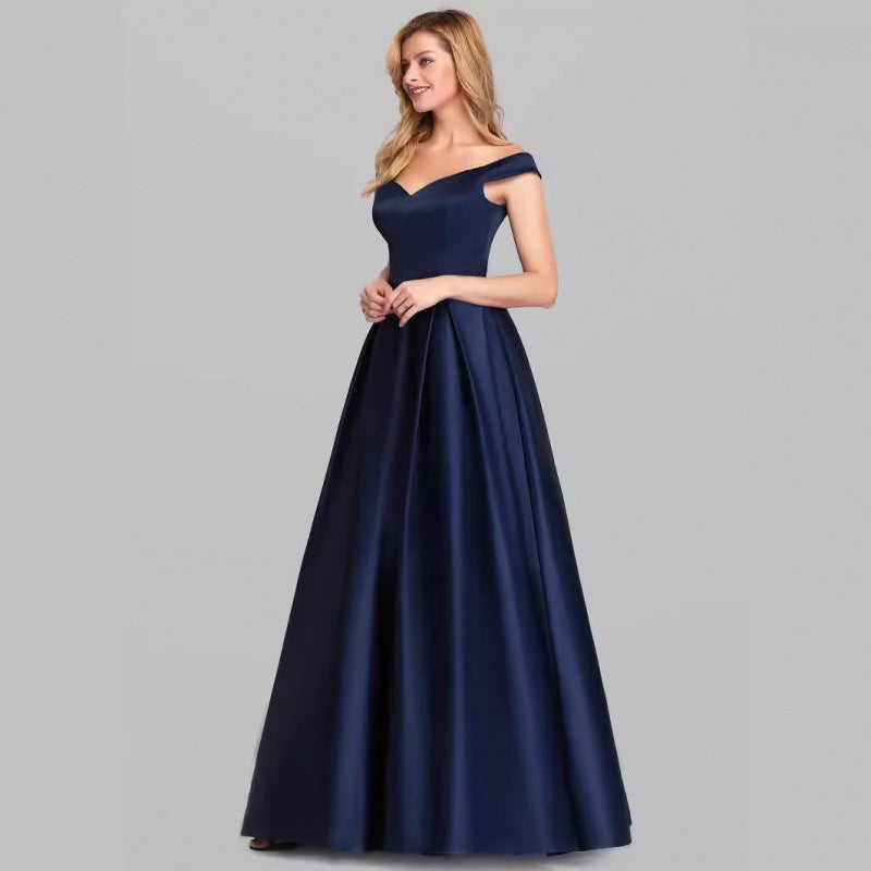 Women's Solid Color Long Retro Dress Dresses