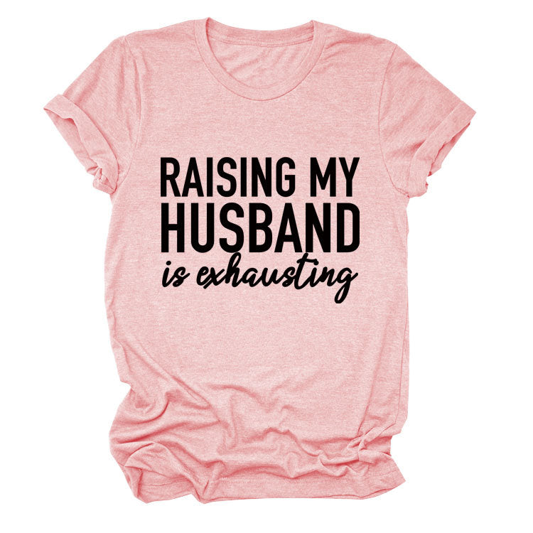 Women's Simple Letter Printed Short-sleeved T-shirt Blouses