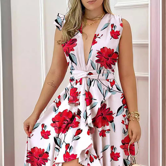 Long Dress With Print Temperament Commute Dresses