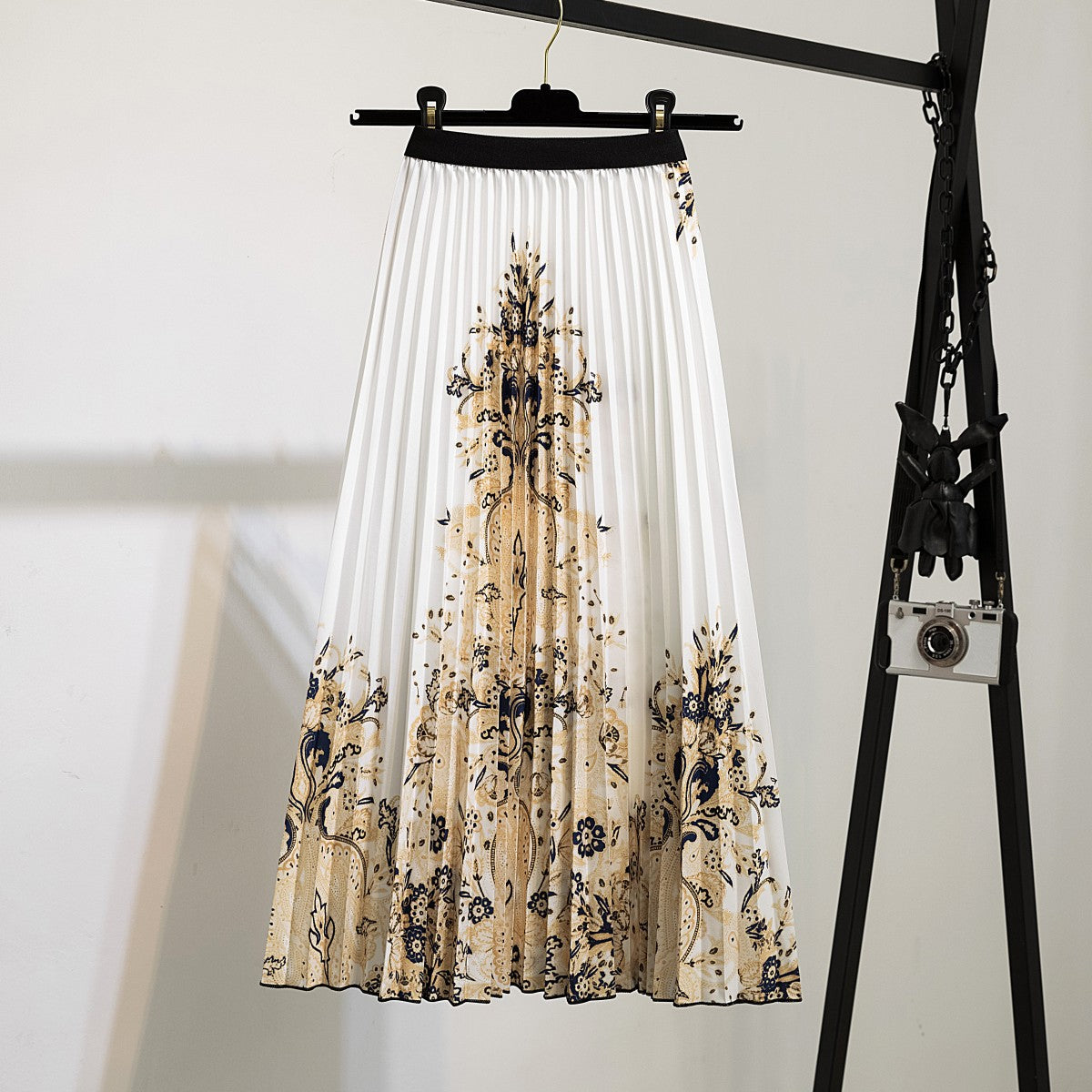 Women's Fashion Half Printed Cartoon Pleated Skirts
