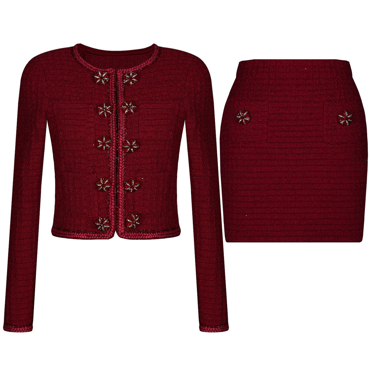 Quality Knitted Classic Style Half-length Outfit Suits