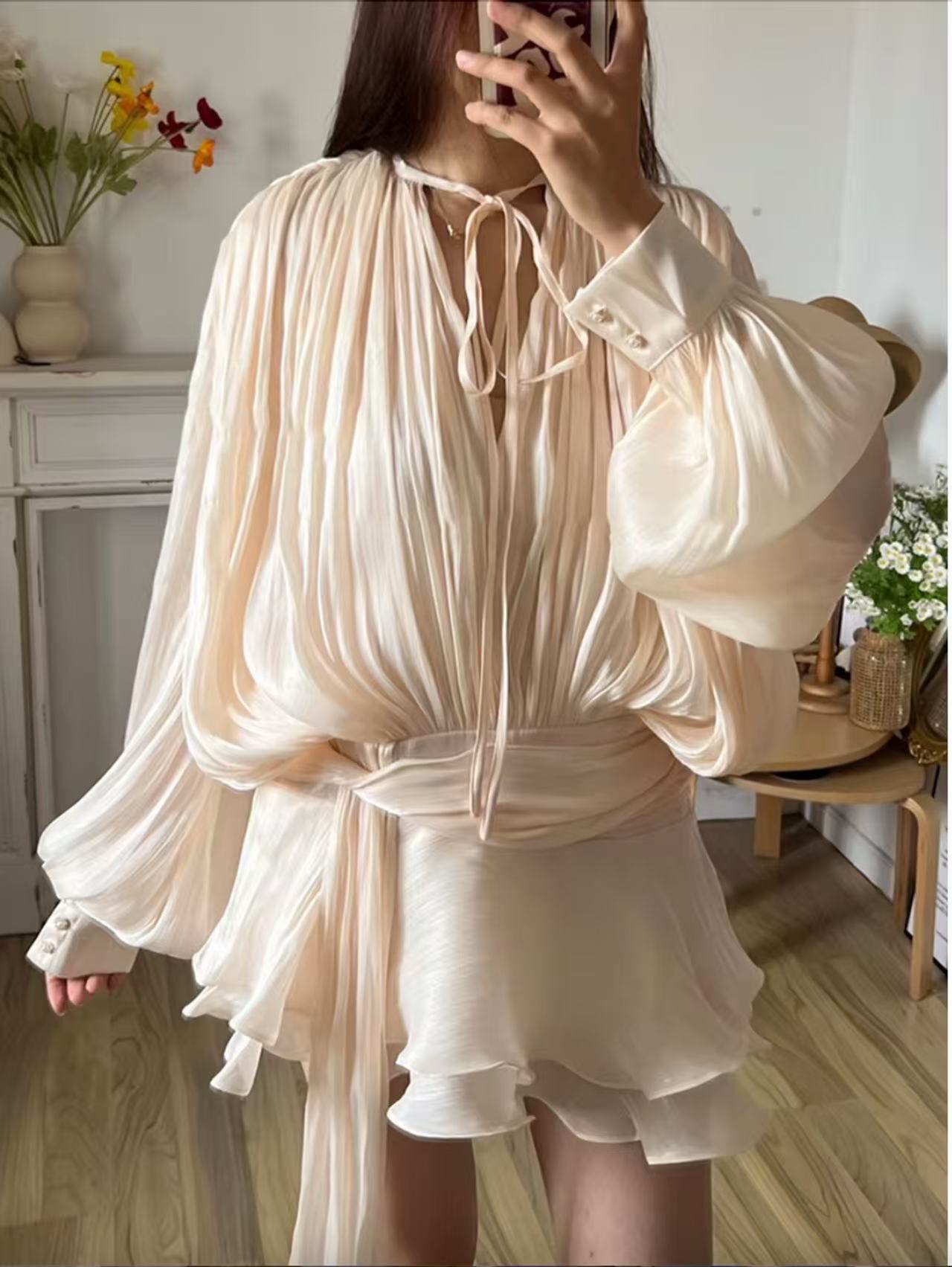 Women's French Style Pure Hem Dress Spring Suits