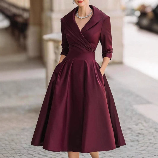 Women's Elegant Formal Waist Dress Slimming Long Dresses