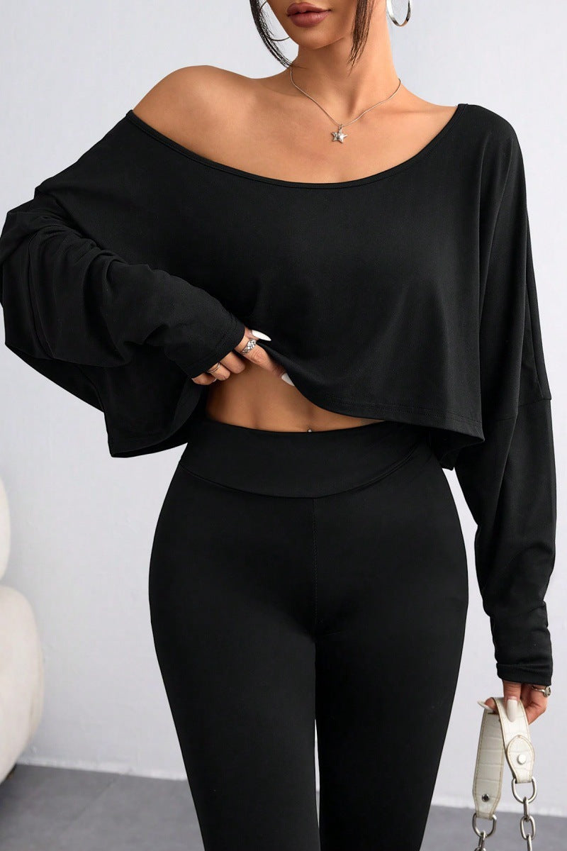 Women's Collar Bottoming Fashion Navel T-shirt Long Blouses