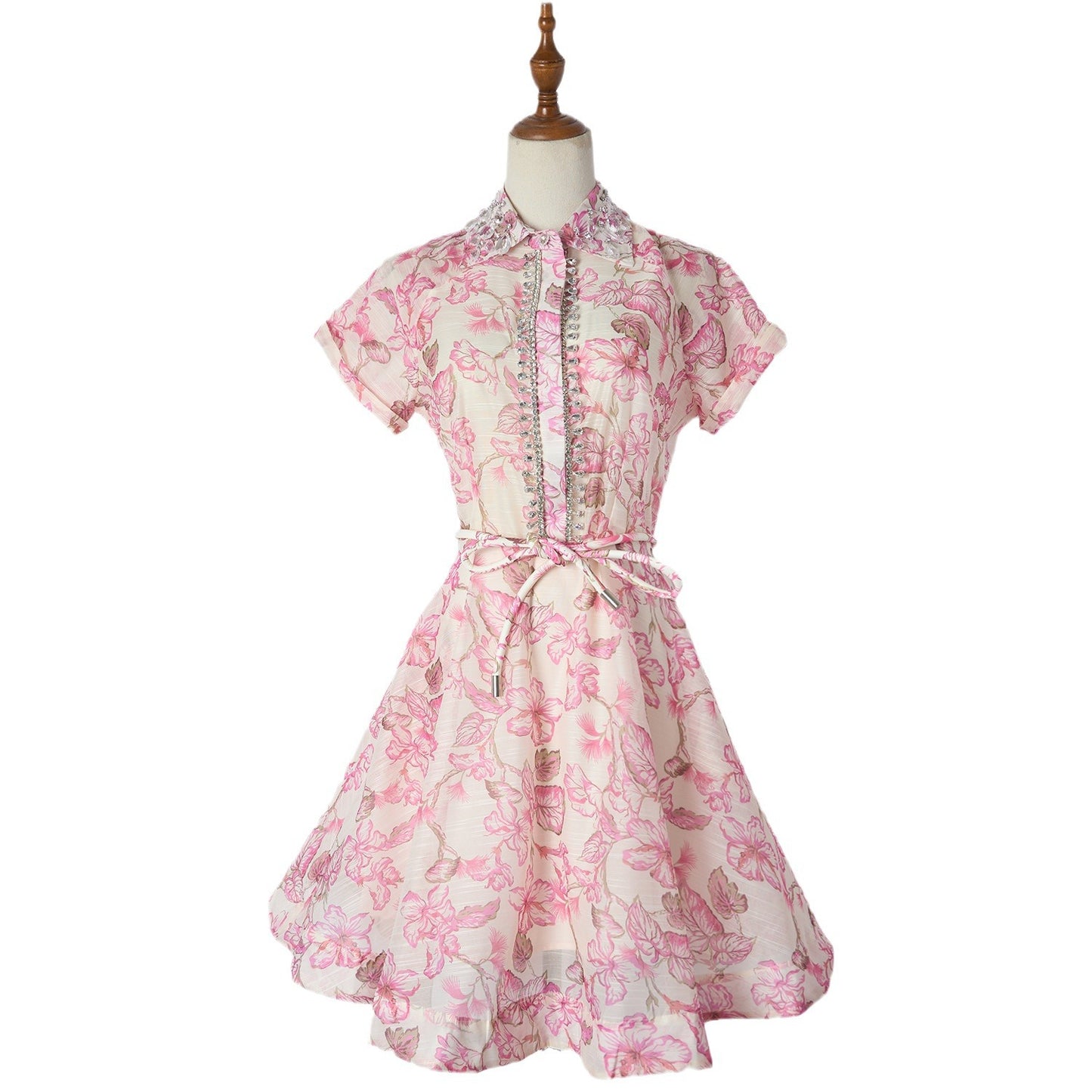 Australian Design Sense Niche Print Delicate Rhinestone Dresses