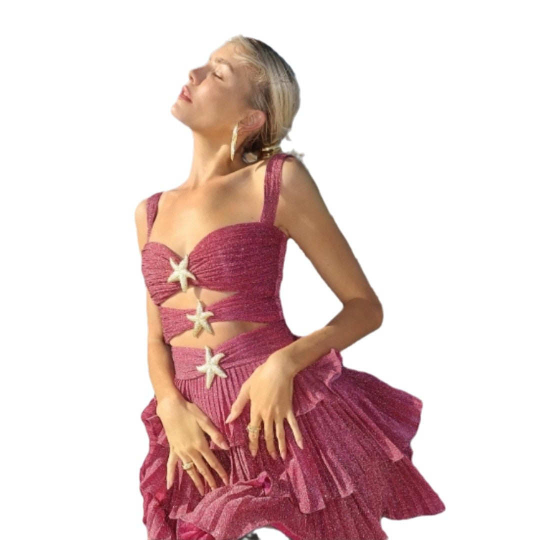 Women's Sexy Hot Alloy Three-dimensional Neptune Ornament Dresses