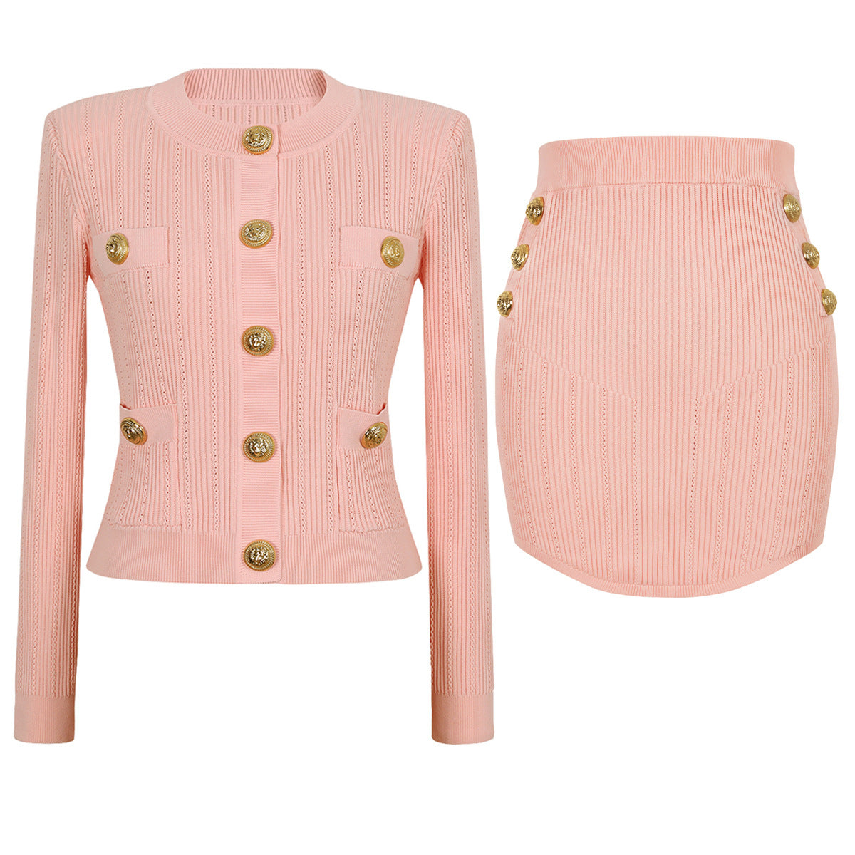 Women's Quality Fashionable Knitted Half-length Outfit Suits