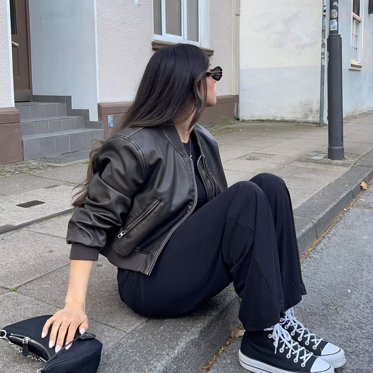 Women's Street Slim Autumn Stand Collar Motorcycle Jackets