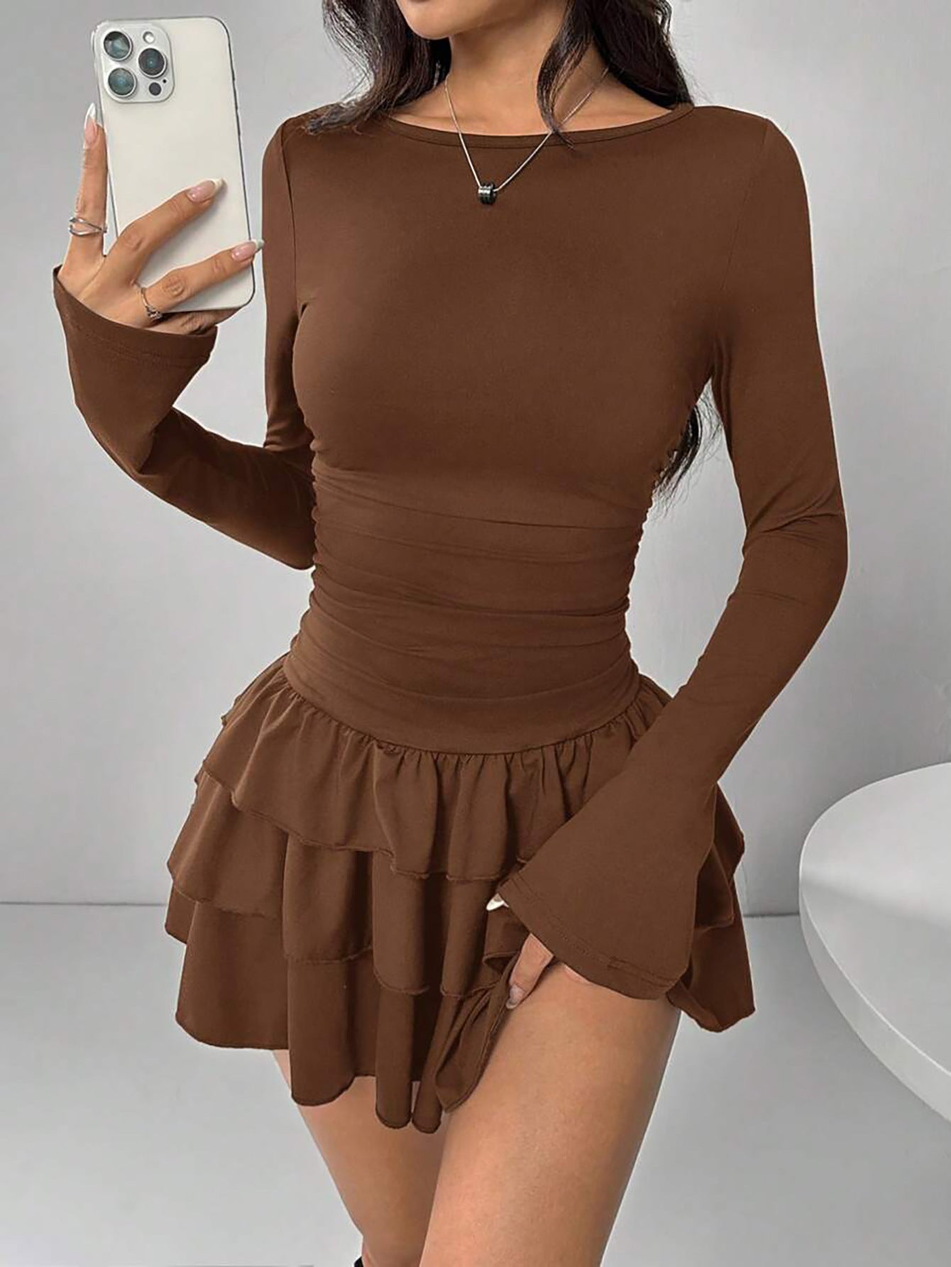 Women's Solid Color Slim Fit Slimming Long Dress