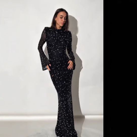 Fashionable Sexy Strap Rhinestone Tight Long Dresses