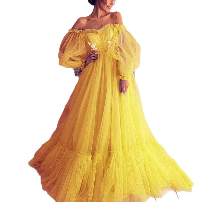 Women's Mesh Long Dress Large Swing Wedding Dresses