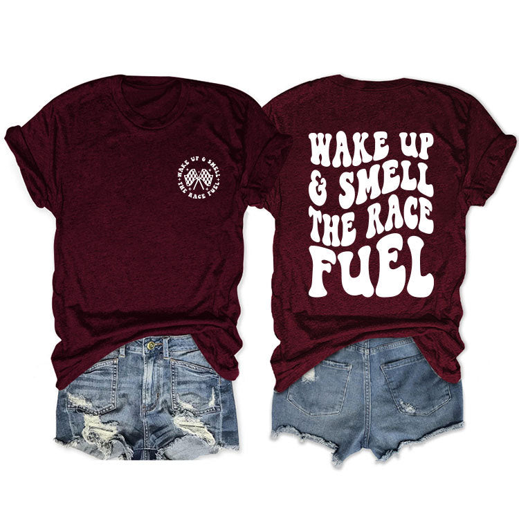 Duplex Printing Round Neck Sleeve Loose Shorts