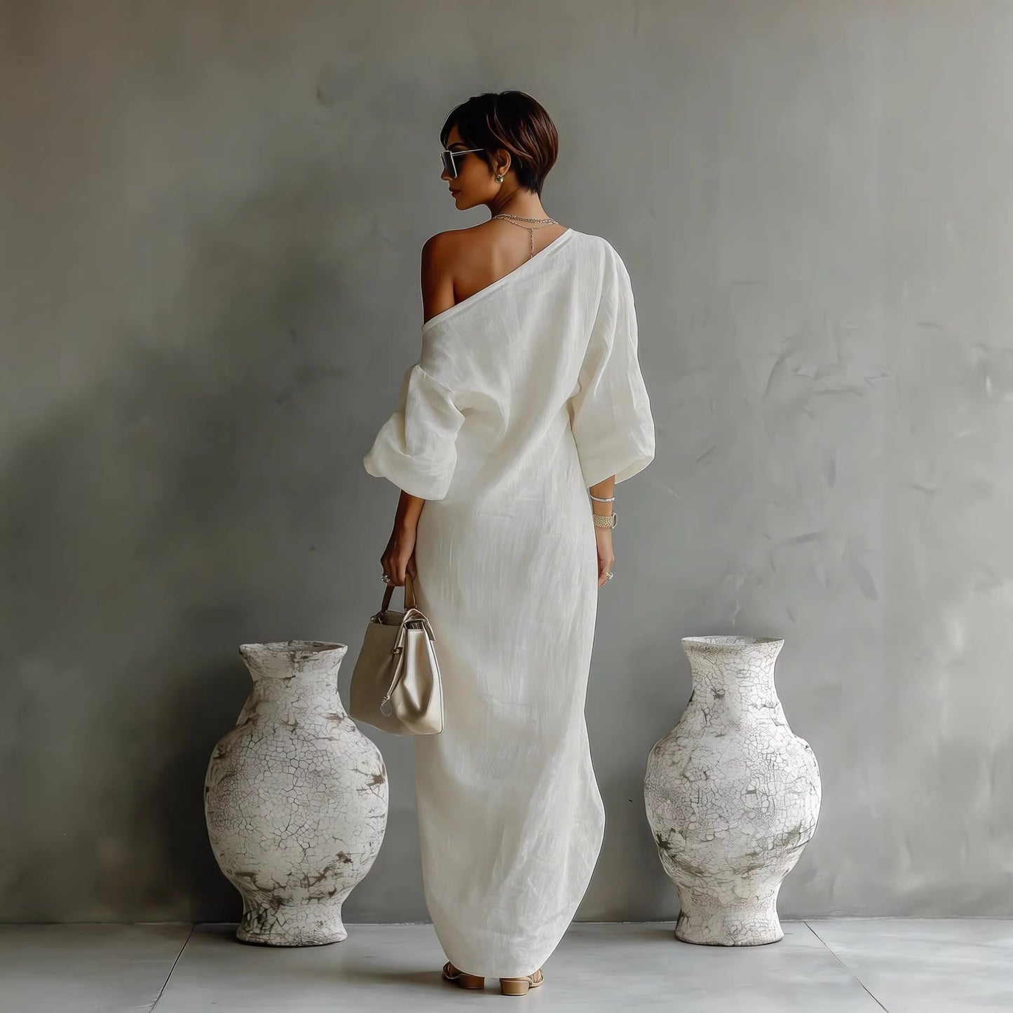 Elegant Women's Fashionable Long-sleeved Long Pullover Dress