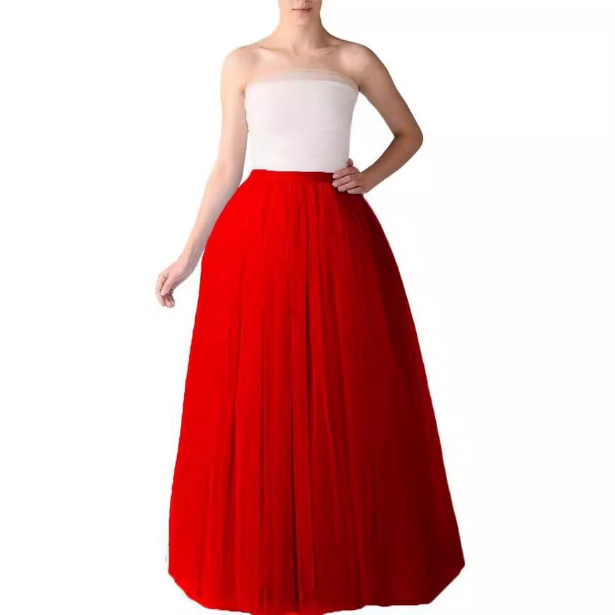 Elegant Voile Pettiskirt Adult Mid-length Mesh Wedding Dresses