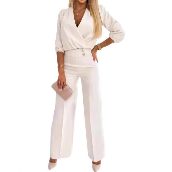 Women's Unique Cool Solid Color Trousers Suits