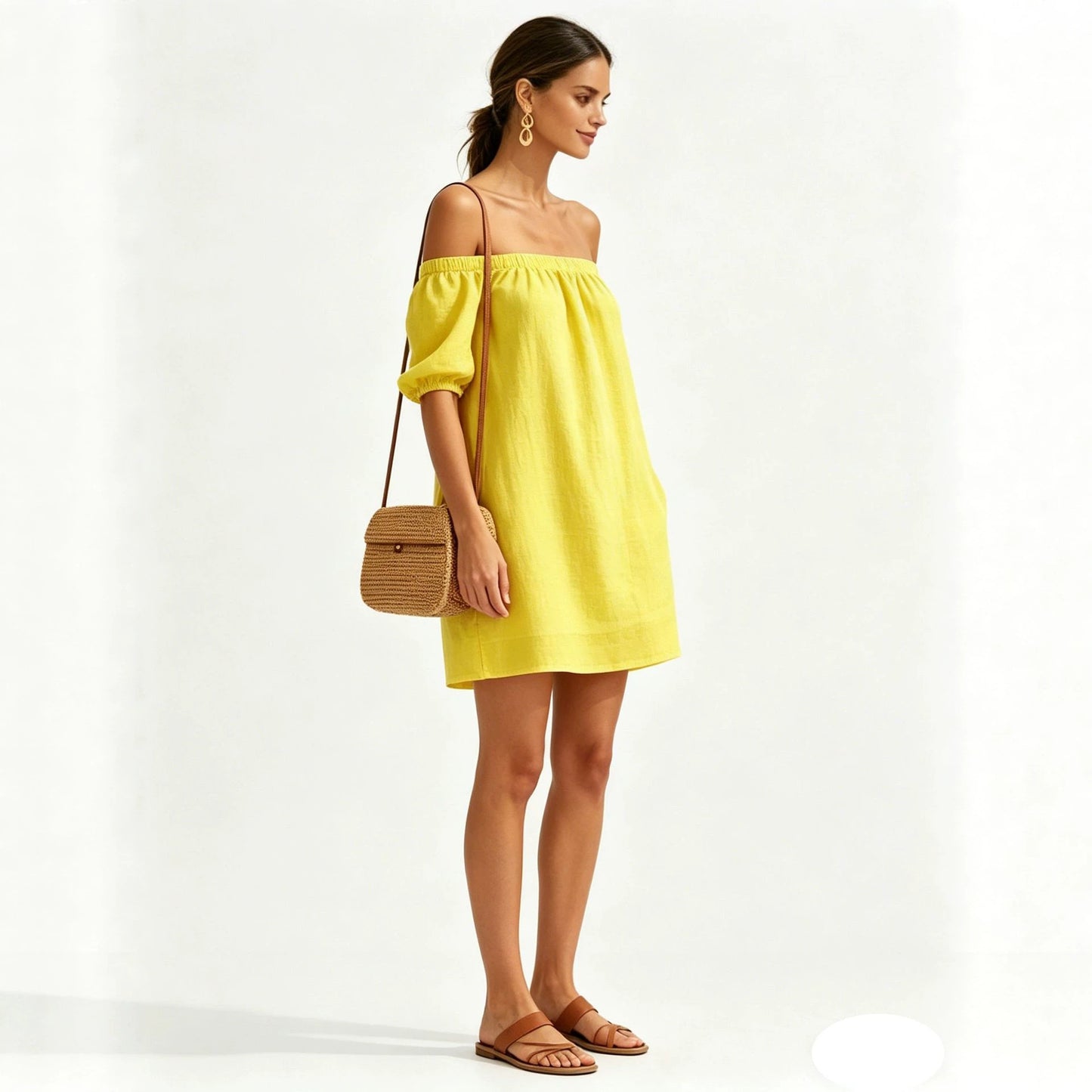 Women's Summer Cotton Linen Fashion Loose Temperament Solid Dress