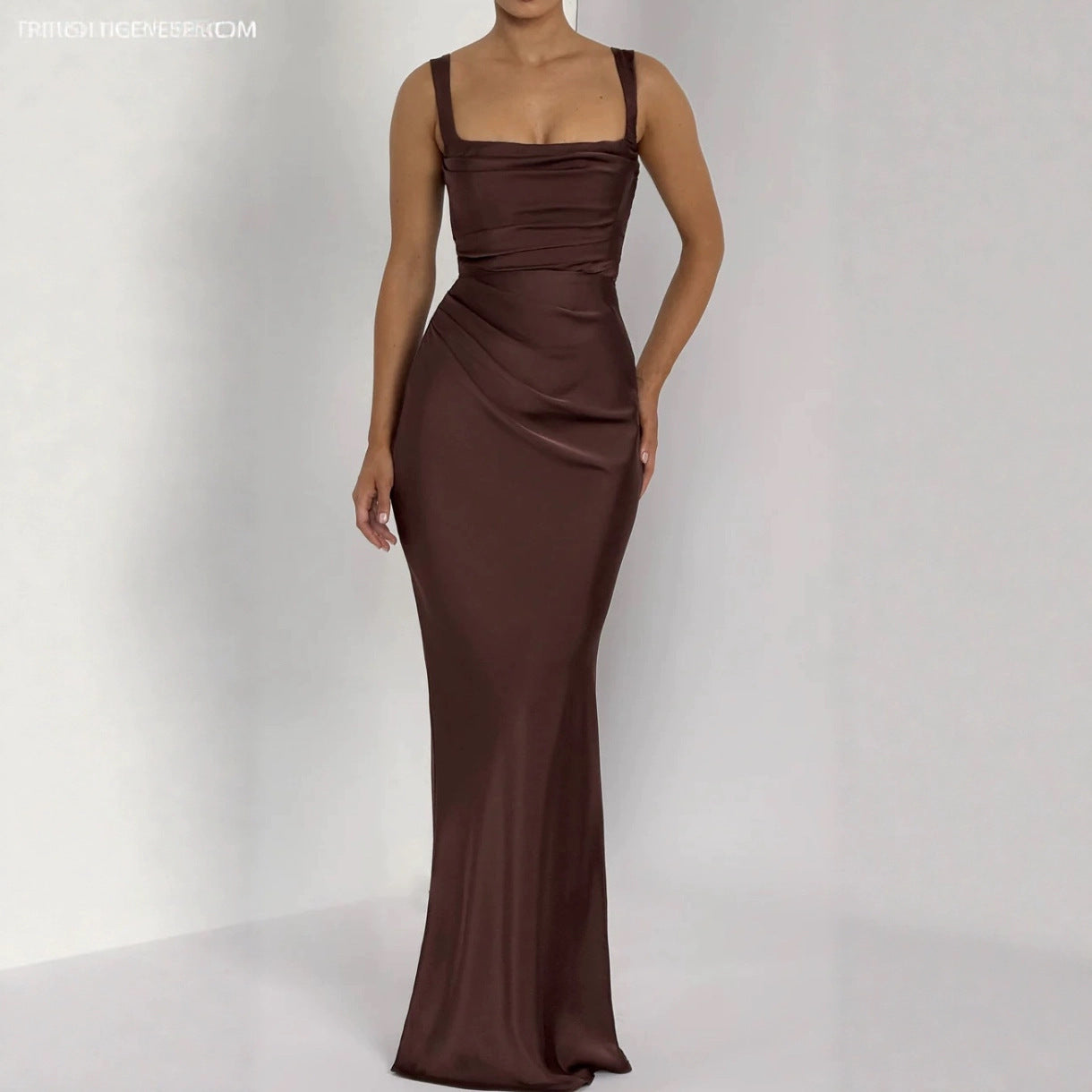 Women's Sexy Sleeveless Sling Solid Color Slim Dresses